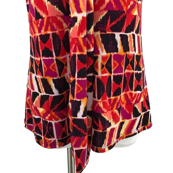 Rachel Rachel Slinky Blouse Sleeveless V Neck Geometric Motif Size Small - Picture 5 of 8